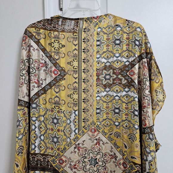 UMGEE Small/Medium Multicolor Boho Metallic Open Front Kimono Duster Topper - Picture 8 of 10